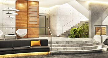 Entrance area in office building