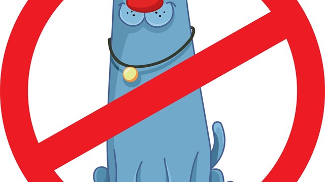 Symbol badge for pet animals not allowed zone